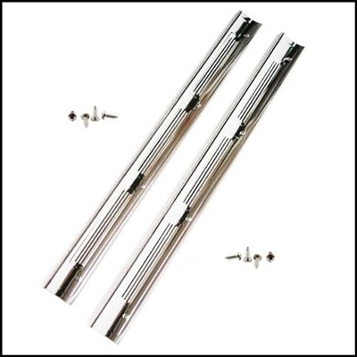 PN 3416002 door sill scuff plates with screws for 1971-74 Plymouth GTX - RoadRunner - Satellite (2-door) and 1971-74 Dodge Charger - SuperBee