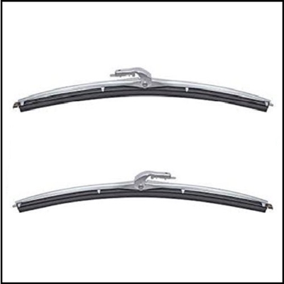 Pair of brushed-finished steel 13" windshield wiper blades for 1963-66 Plymouth and Dodge A-Body