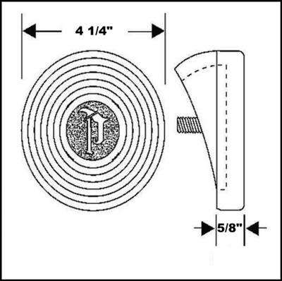 MoPar PN 490423 rubber rumble seat step pad with metal core for 1935-36 Plymouth DeLuxe