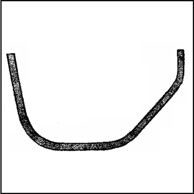 PN 1621021 fuel filler door rubber bumper strip for 1955 DeSoto FireDome - FireFlite and Chrysler New Yorker - Windsor - C300