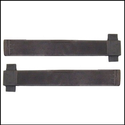 (2) door check straps with multiple ply webbing and molded-in steel crossbars for 1931-39 Chrysler Corp. passenger cars