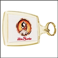 Double-sided key fob and chain with DeSoto logo