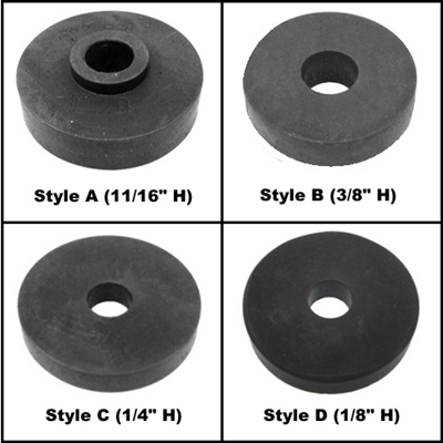 Molded rubber body mounting pad/shims for 1955-56 Chrysler Corp. passenger cars