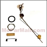 Fuel gauge sender package for 1961-71 Dodge conventional cab trucks with fuel tank located behind seat