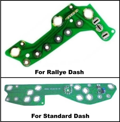 PN 2857014 - 2857161 instrument printed circuit board with solid-state voltage limiter for 1968-70 Plymouth GTX - RoadRunner - Satellite and all 1968-70 Dodge Charger - Coronet - SuperBee with standard or Rallye dash