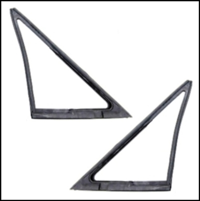 Pair of PN 2663474 - 2663475 molded RH and LH vent wing window seas for 1967-69 Plymouth Barracuda; 1967-72 Dodge Dart hardtops/convertibles & 1971-72 Valiant Scamp
