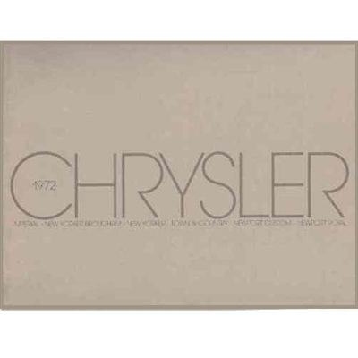 Deluxe 11"x 11" 38-page showroom sales catalog for 1972 Chrysler Imperial - New Yorker Brougham - Newport Custom - Newport Royal - Town/Country