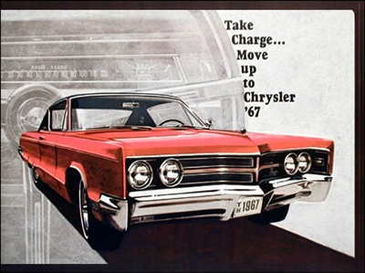 Oversize prestige-style 40-page showroom sales catalog for all 1967 Chrysler New Yorker - Newport - Town/Country - 300