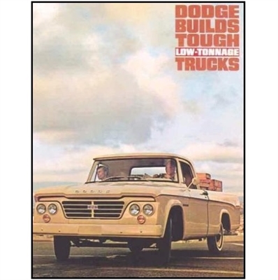 12-page color catalog for 1963 Dodge  D100 -D200 - D300 Sweptline pickups, Utiline pick-ups, Town Panel, Town Wagon and Tradesman