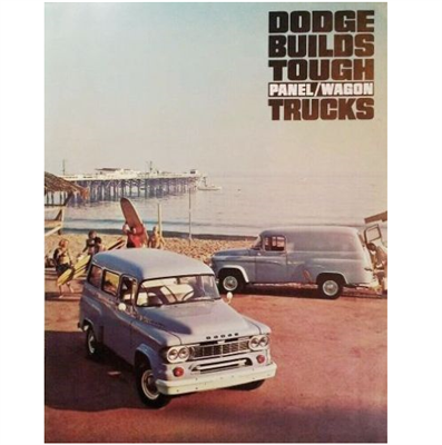 4-page color showroom sales catalog for 1966 Dodge Town Wagon & Town Panel