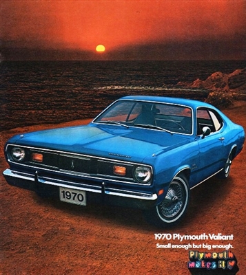 8-page 11"x 12" showroom sales catalog for all 1970 Plymouth Duster - Duster 340 - Valiant