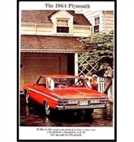 20-page 9" x 13" showroom sales catalog for all 1964 Plymouth B-Body