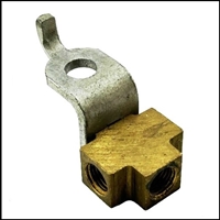 NOS PN 1141472 front cross-member brake tube tee with bracket for 1949-54 Plymouth - Dodge - DeSoto - Chrysler