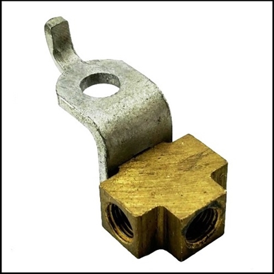 NOS PN 1141472 front cross-member brake tube tee with bracket for 1949-54 Plymouth - Dodge - DeSoto - Chrysler