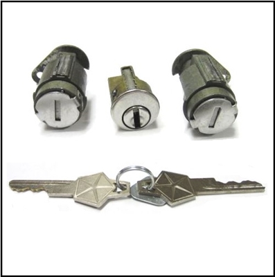 Matched lock cylinder package for 1960-61 Plymouth Belvedere - Fury - Savoy and Dodge Dart - Polara