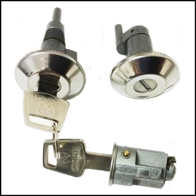 PN 1698638 matched door and ignition switch lock cylinder set for 1957-59 Plymouth Belvedere - Fury - Plaza - Savoy - Sport Fury