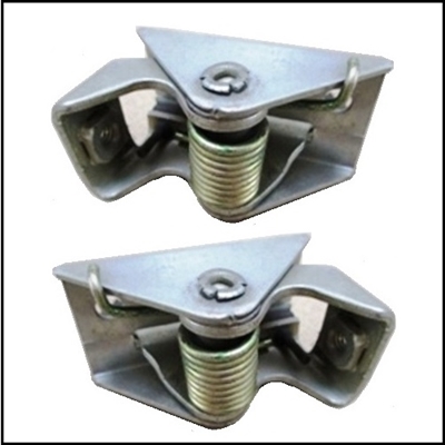 NOS PN 2583380 - 2583381 RH and LH door latch paddle pivots for 1966-68 Plymouth Barracuda - Belvedere - GTX - Fury - RoadRunner - Satellite - Sport Fury - Valiant; 1966-68 Dodge Charger - Coronet - Dart Monaco - Polara - SupeBee & 1966-68 Chrysler
