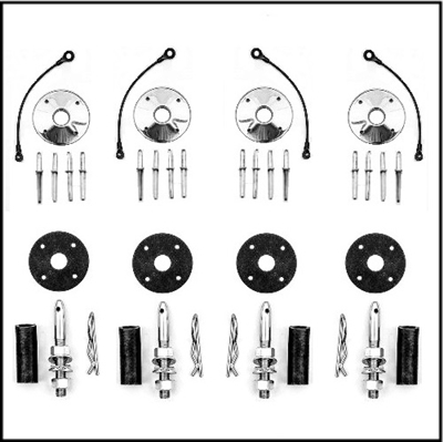 52-piece stainless steel hold-down pin set for 1969 Plymouth GTX - RoadRunner and Dodge Charger - Coronet - SuperBee with lift-off hood