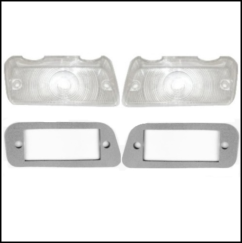 NOS 2585072 - 2585073 front parking/turn signal lamp lenses with