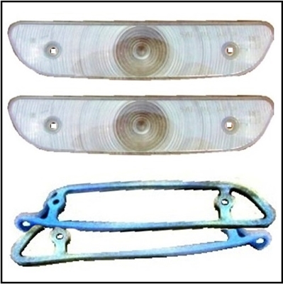 NOS PN 2421452 parking/turn signal lenses with gaskets for all 1963 Dodge B-Bod
