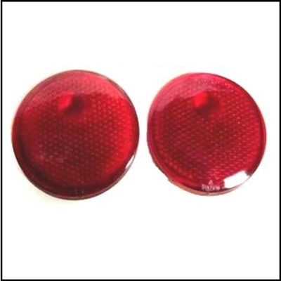 Set of (2) PN 672620 glass tail lamp lenses for 1934-36 Plymouth, all 1935-36 Dodge and 1934-36 Chrysler C-6 Airstream