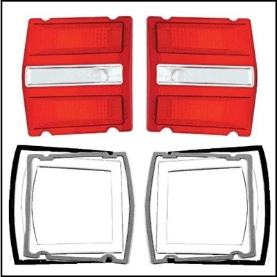 PN 2809115 - 2809116 tail/reverse light lenses with gaskets for all 1968 Dodge Dart