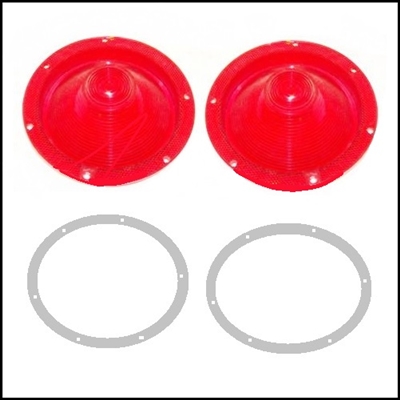 Pair of NOS PN 2299311 tail/stop/turn signal lamp lenses for 1963 Chrysler New Yorker - Newport - 300