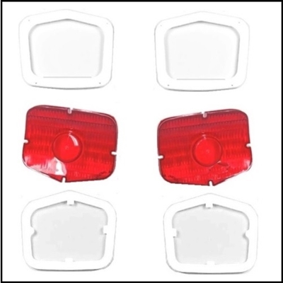 Pair of NOS tail lamp lenses for all 1963 Plymouth Belvedere - Fury - Savoy