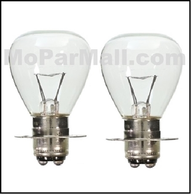 (2) PN 576312 flange-type 6-volt head light bulbs for 1936-1947 Dodge - Fargo - Plymouth Trucks