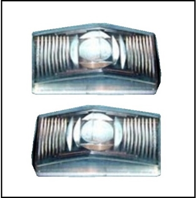 Pair of new RH and LH parking/turn signal lamp lenses for all 1951-52 Plymouth Belvedere - Cambridge - Cranbrook - Concord - Suburban