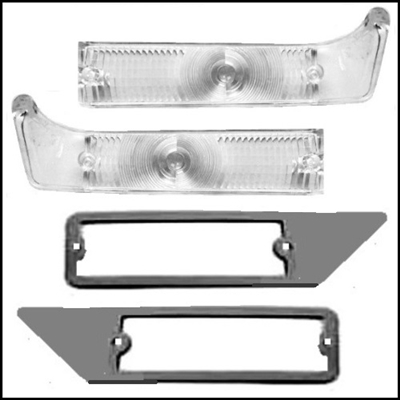 PN 2585198 - 2585199 parking/turn signal lamplenses for 1966 Chrysler Newport - New Yorker