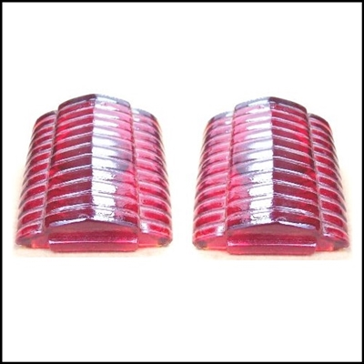 Pair of PN 876912 NOS taillight lenses for 1940 Chrysler Highlander - Imperial - New Yorker - Royal - Saratoga - Windsor