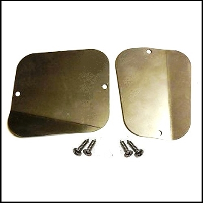 RH & LH inner front fender access covers w/screws for 1962-64 Plymouth Fury - Savoy - Sport Fury; 1962-65 Belvedere; 1962 Dodge Dart; 1962-65 Dodge Polara - 330 - 440 & 1965 Coronet - Satellite