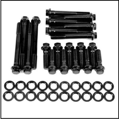 40-piece cylinder head bolt/washer set for 1964-68 273 CID engines; 1967-76 318 CID engines; 1968-73 340 CID engines and 1971-76 360 CID engines