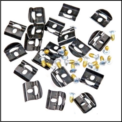 Set of rear window reveal molding clips w/screws for 1963-66 Dodge Dart