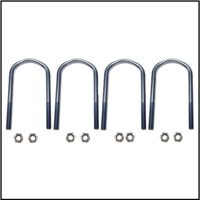 (4) PN 1489747 - 3491296 rear axle U-bolts for 1960-70 Plymouth Belvedere; 1960-64 Fury - Savoy - Sport Fury; 1960-62 Dodge Dart; 1960-64 Polara - 330 - 440; 1965-72 GTX - Charger - Coronet - RoadRunner - Satellite - SuperBee