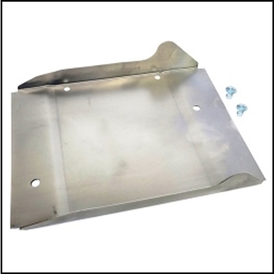 PN 2531916 heat shield keeps mounts to the underside of the intake manifold of 1968-69 Plymouth & Dodge A-Body with 340 CID engine