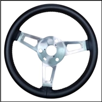 Padded leather "Tuff" steering wheel  for 1970-74 Plymouth Belvedere - Barracuda - 'Cuda - Duster - GTX - RoadRunner - Satellite - Scamp - Valiant; 1970-74 Dodge Challenger - Charger - Dart - Demon - Sport with Tuff steering wheel