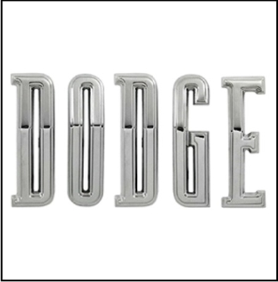 Genuine MoPar re-issue "DODGE" letters for the trunk lid of 1965 Dodge Coronet 440