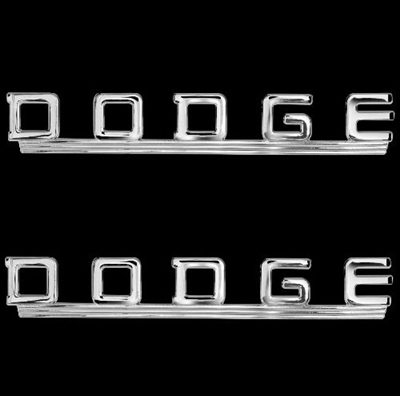(2) PN 591389 hood side nameplates for 1941-53 Dodge Trucks