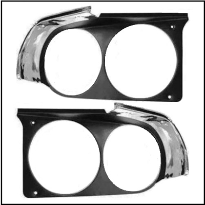 PN 2998146 - 2998147 RH & LH headlamp bezels for 1970 Dodge Challenger