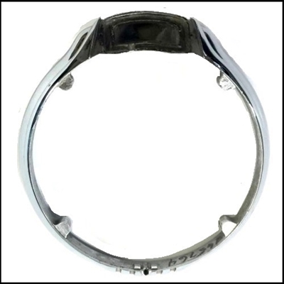 NOS PN 865764 chrome headlamp door with parking lamp cavity for early 1941 Chrysler Royal - Town/Country - Windsor