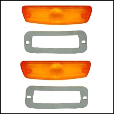 NOS P/N 3004140 - 3004141 parking/turn signal lamp lenses for 1968 Dodge C-Bodyl