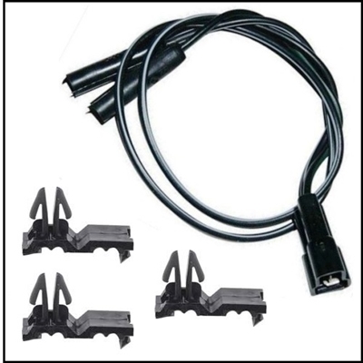 Hood-mounted turn signal indicator lamp feed harness w/clips for 1968-69 Dodge Charger