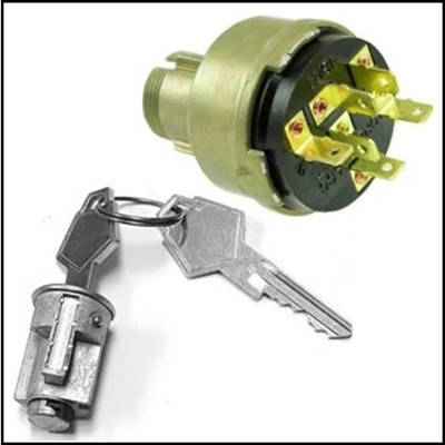 Ignition/starter switch and lock cylinder for 1960-68 Plymouth Barracuda - Belvedere - Fury - GTX - RoadRunner - Satellite - Valiant, 1960-68 Dodge Charger - Coronet - Dart - Lancer - Monaco - Polara - 330 - 440 - 880; 1960-68 Chrysler & 1960-68 Imperial