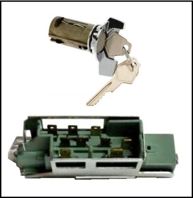 PN 2947719 - 3467405 ignition switch & lock cylinder for 1970-76 Plymouth Fury - GTX - RoadRubber - Satellite - Sport Fury; 1970-76 Dodge Charger - Coronet - Monaco - Polara; 1970-76 Chrysler; 1970-76 Imperial with tilt/telescopic steering wheel