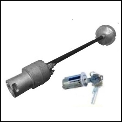 PN 589843 ignition switch with armored cable and lock cylinder for  1937-47 Plymouth & Dodge Trucks