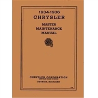 Shop manual for all 1934-36 Chrysler CA - CB -  C6 - C7; all Airflow Chrysler CU - CZ - C1 - C8- C9; all Imperial Airflow CV - CW - CX - C2 - C3 - C10 - C11
