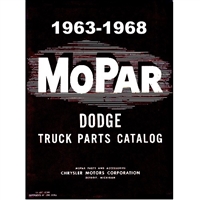 Factory parts manual for all 1963-68 Dodge A-100 - A108; 1963-68 D100 - D200 - D300 - D400 - D500 - D600 & W100 - W200 - W300