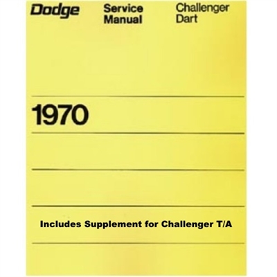 New Chrysler Corp. authorized reprint of the original factory shop manual covering all 1970 Dodge A-Body and E-Body